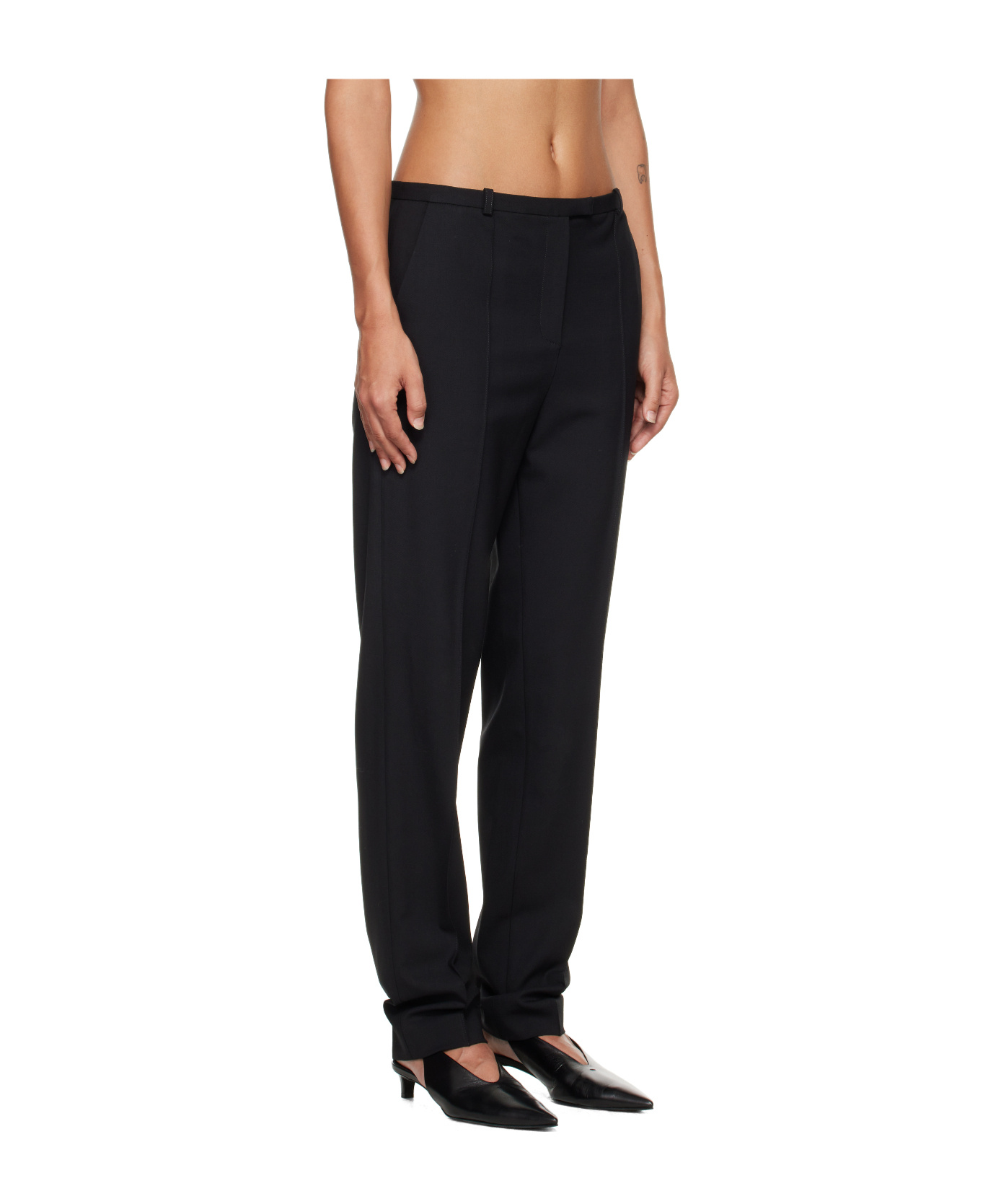 Loulou De Saison Pleat-detail Straight Trousers In Black