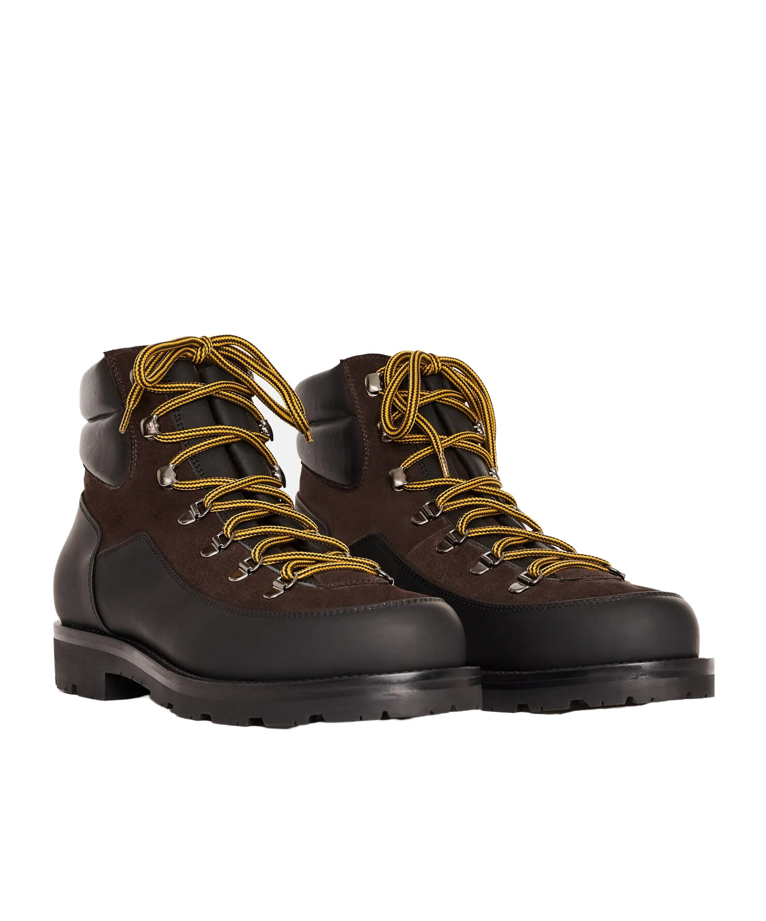 Scarosso Leather Suede Lace-up Boots In Brown