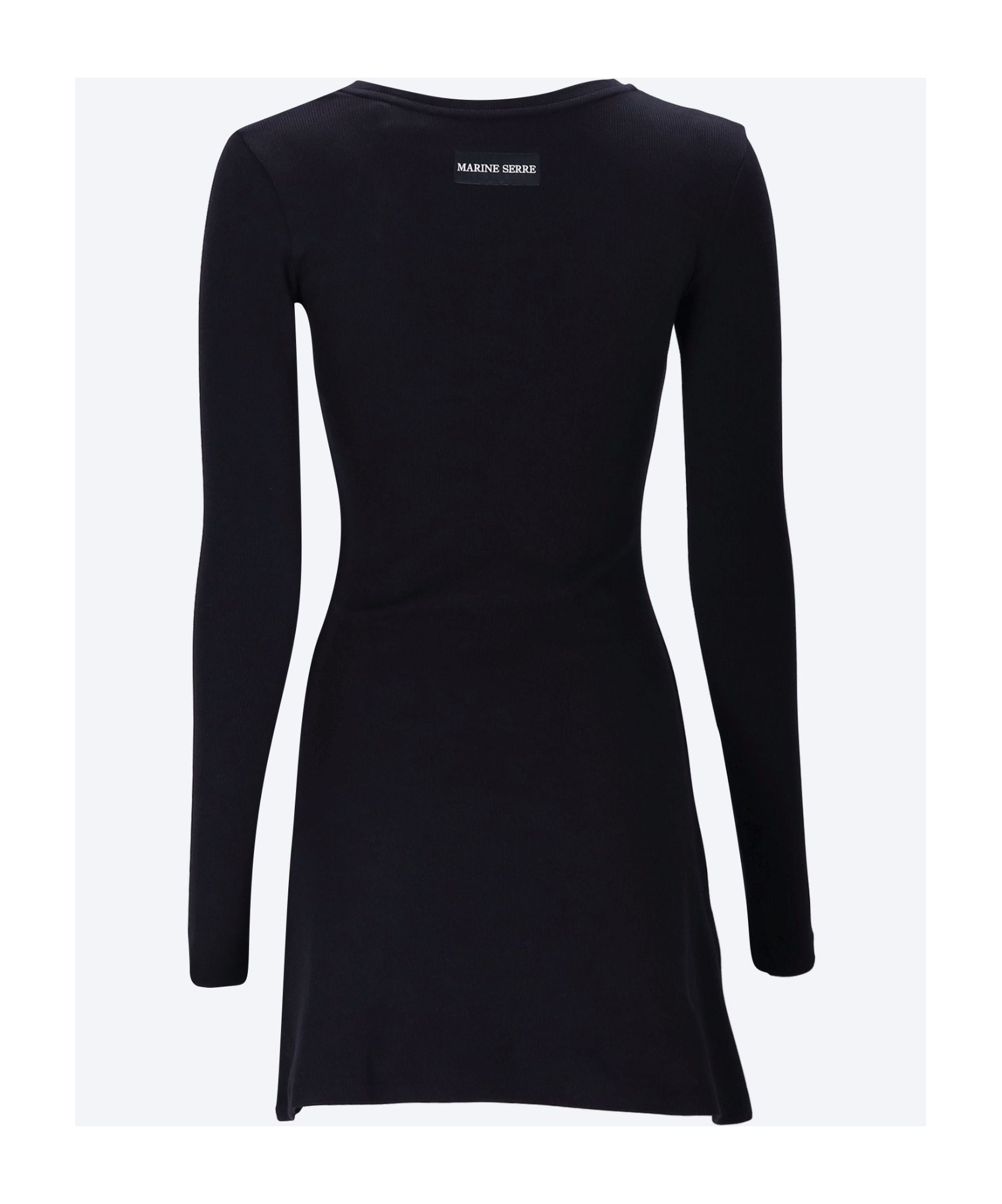 Marine Serre Crescent Moon-embroidered Mini Dress In Black