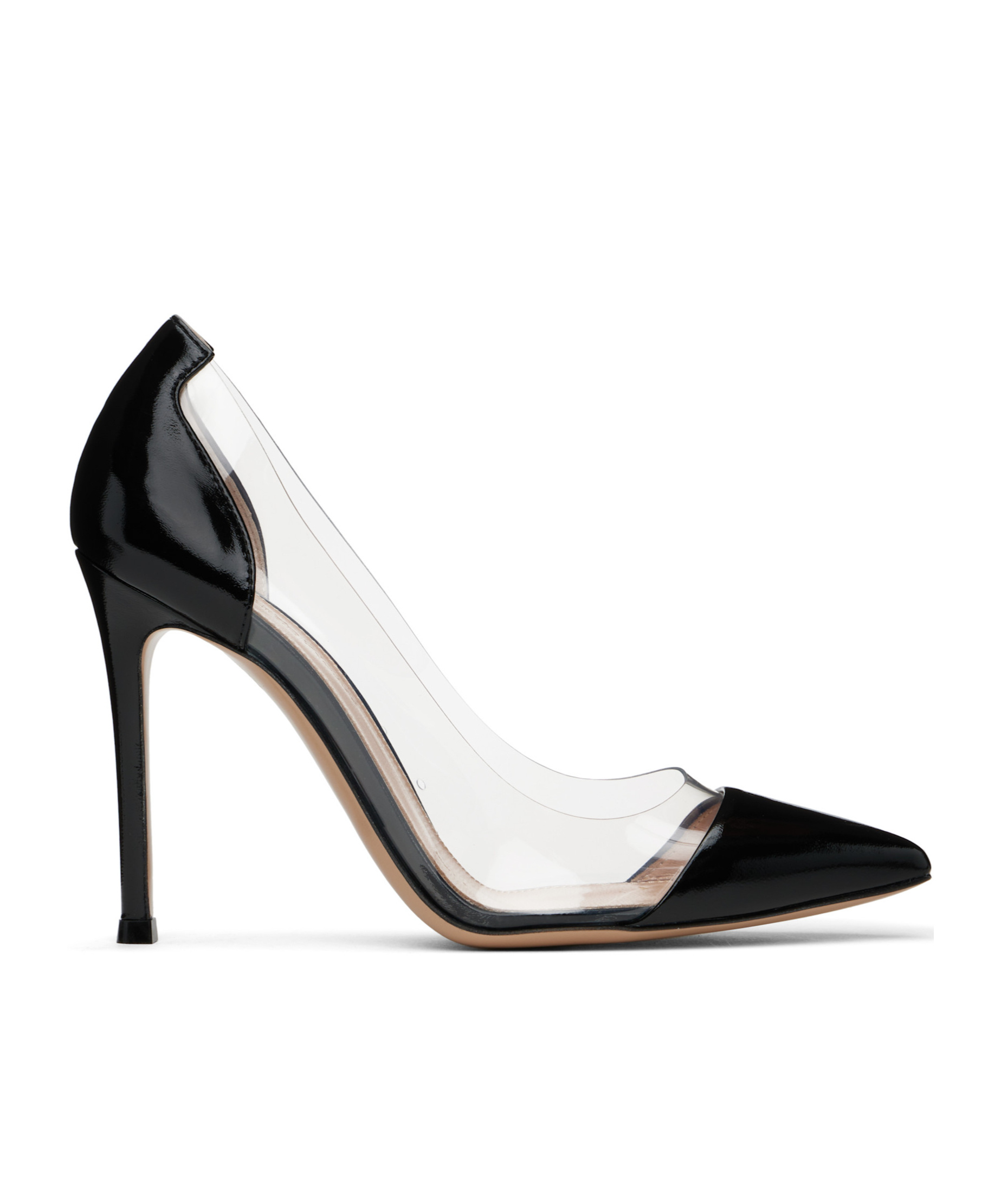 Gianvito Rossi Plexi 100 Pvc Pumps In Black Suede In Black