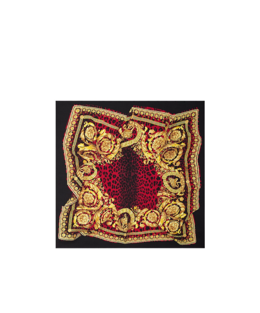 Versace Wild Barocco Illusion Silk Scarf In Brown