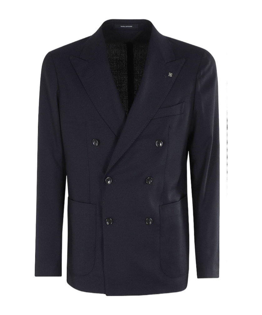 Tagliatore Double-breasted Cashmere Blazer In Black