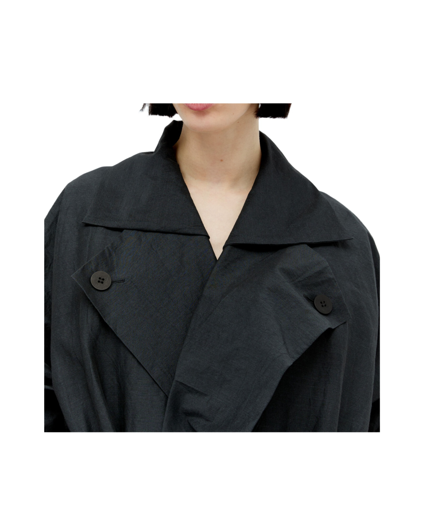 Issey Miyake Shaped Membrane Belted Maxi Coat In Black