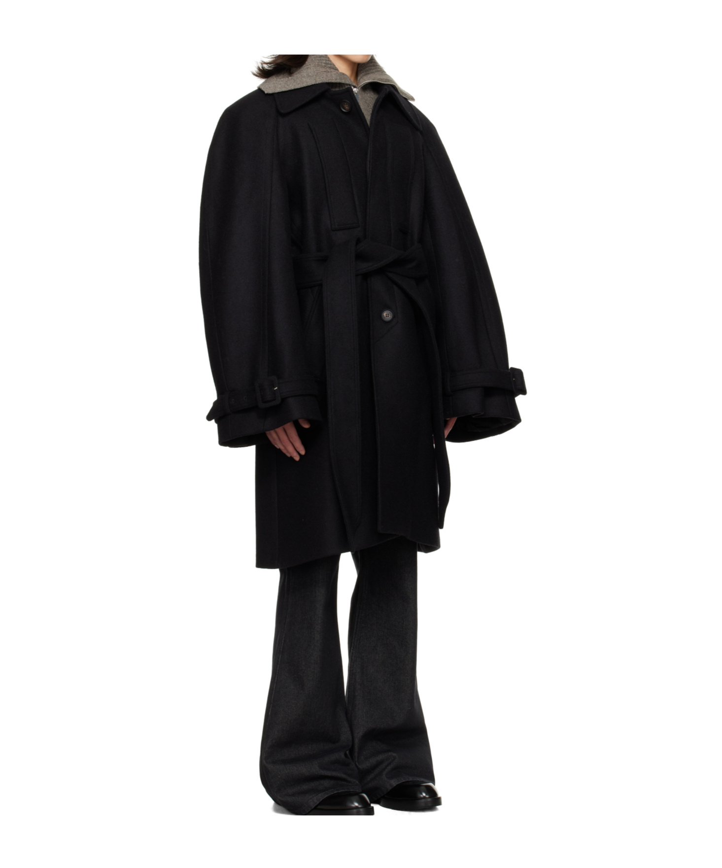 Egonlab Raglan Sleeve Coat In Black