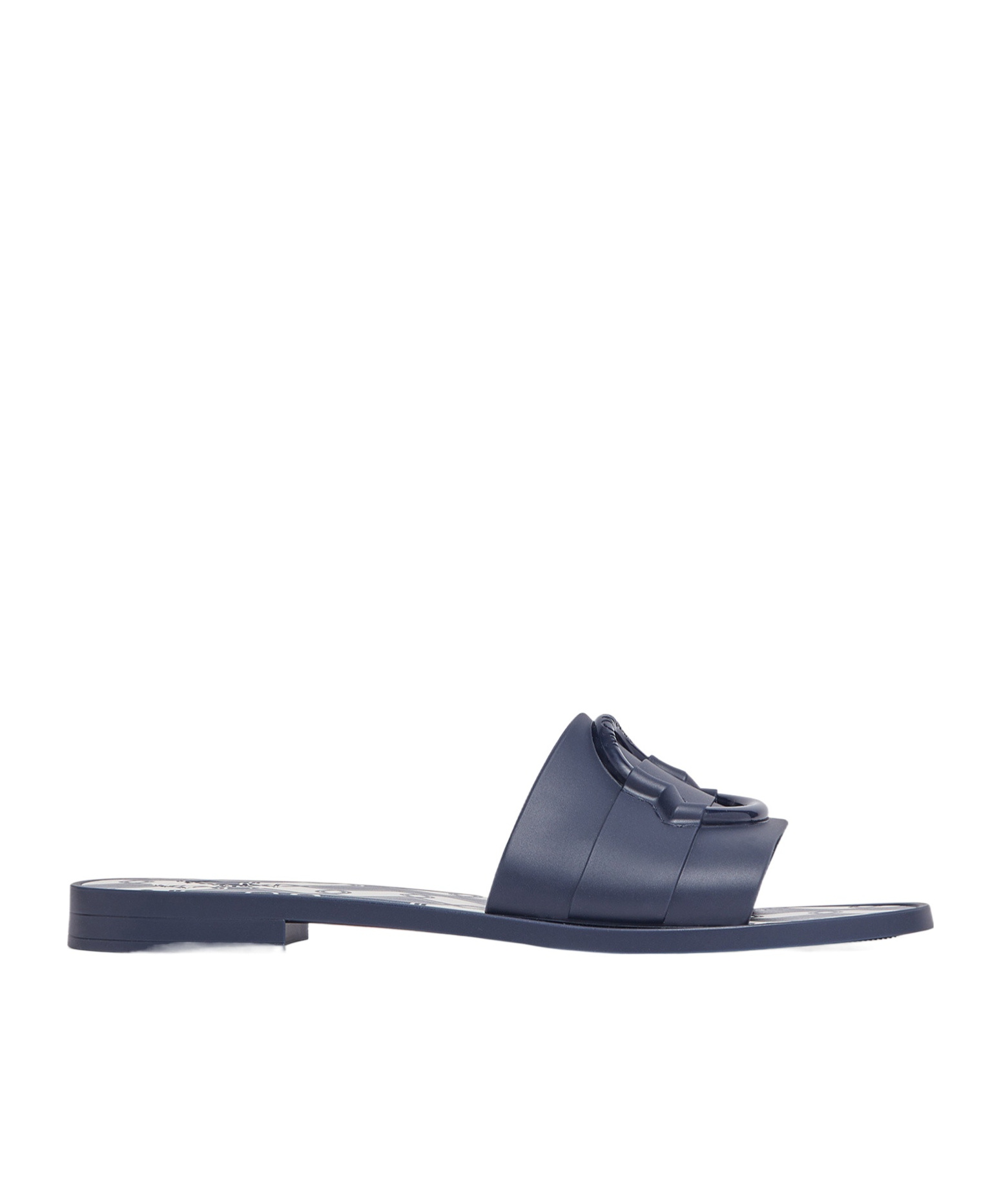 Shop Moncler Mon Sliders In Blue