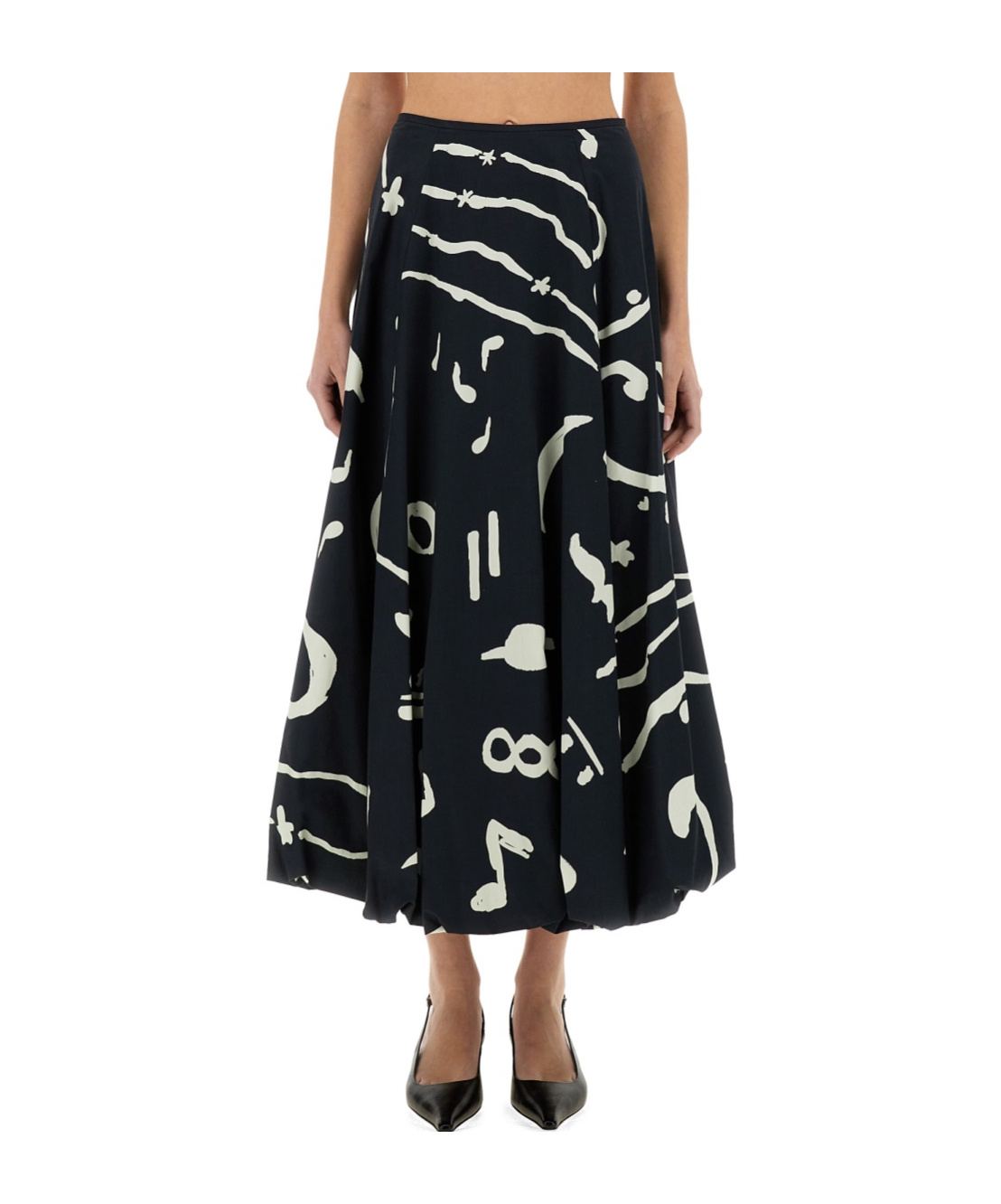 Alysi Abstract-print Maxi Skirt In Black