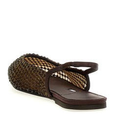 Le Silla Brown Slingback Ballet Flats In Black