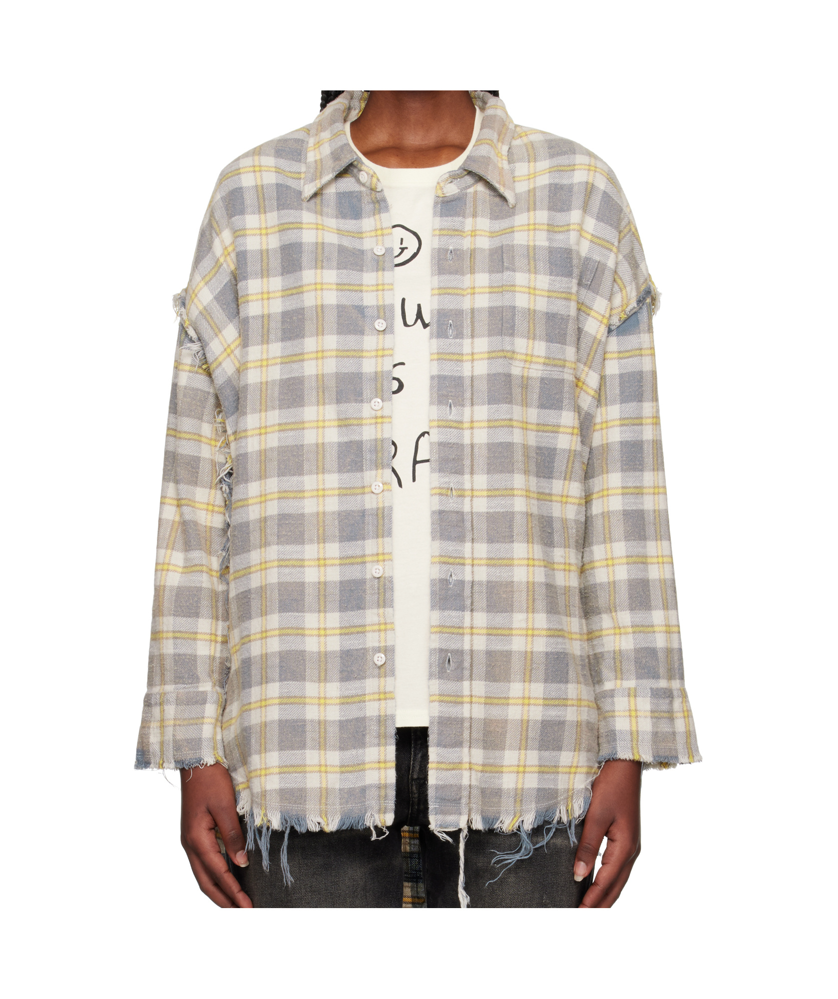 R13 Long Sleeve Shirt In Multicolor