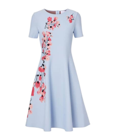 Carolina Herrera Floral Jacquard Midi Dress In Blue