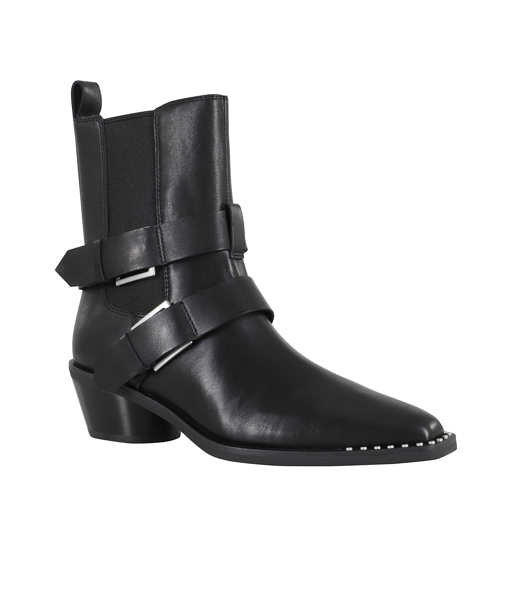 Ash Round Toe Ankle Boots In Black