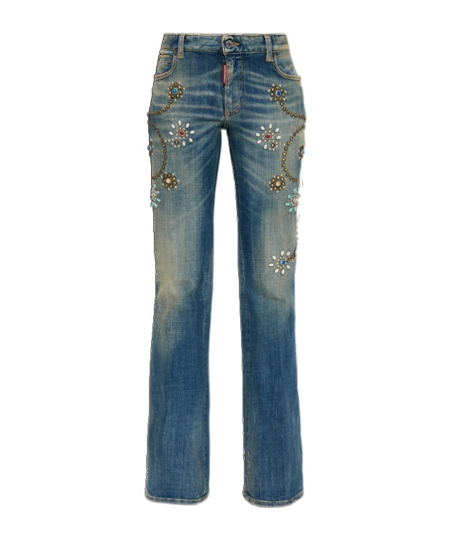Dsquared2 Jeans With Belt Loops In Blue