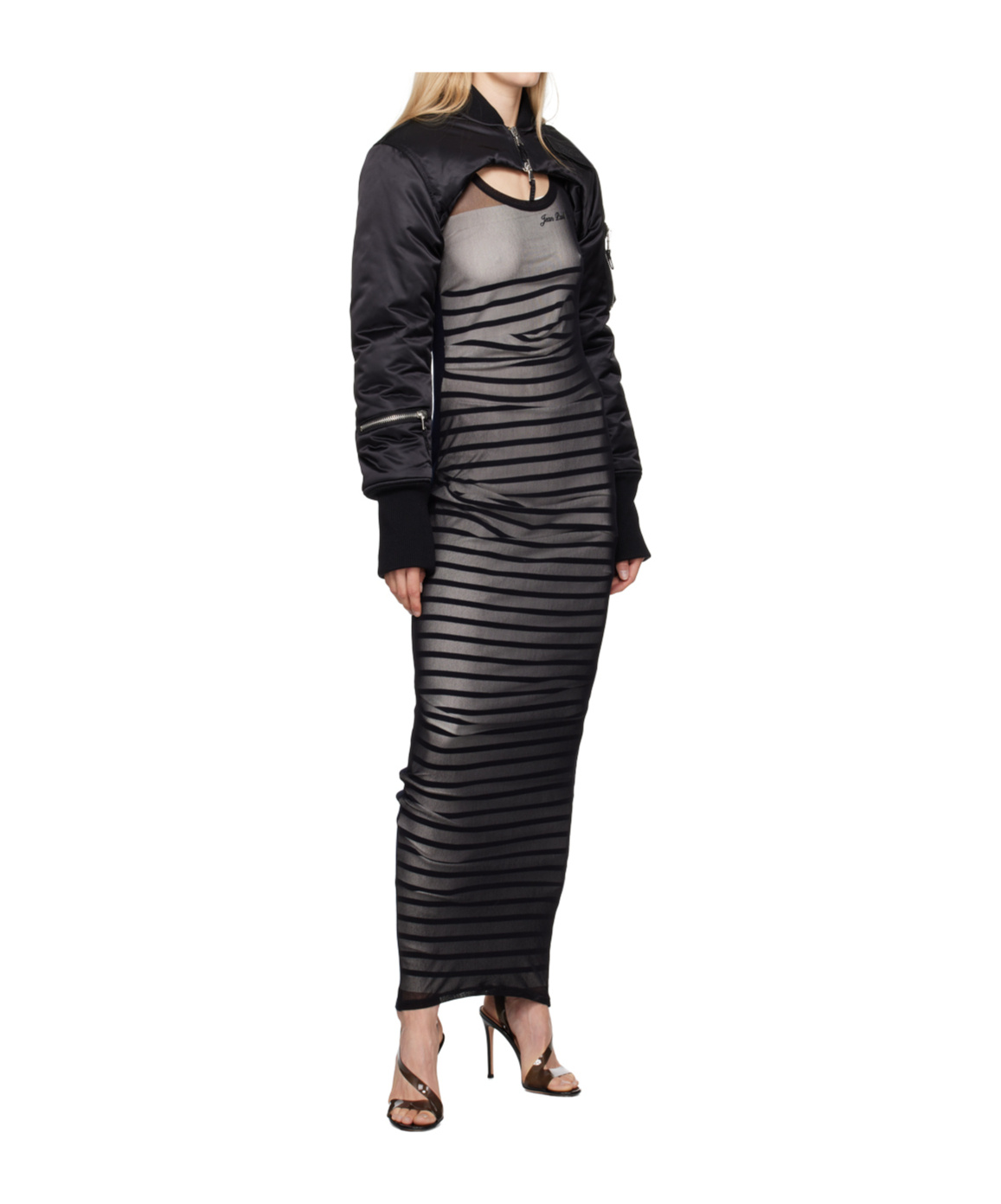 Jean Paul Gaultier Ribbed Mariner Double Layer Long Dress