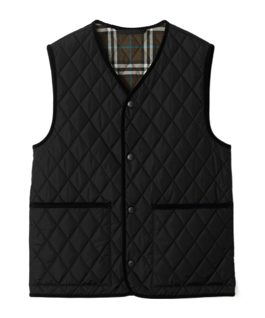 Shop Burberry Tiverton Gilet In Black