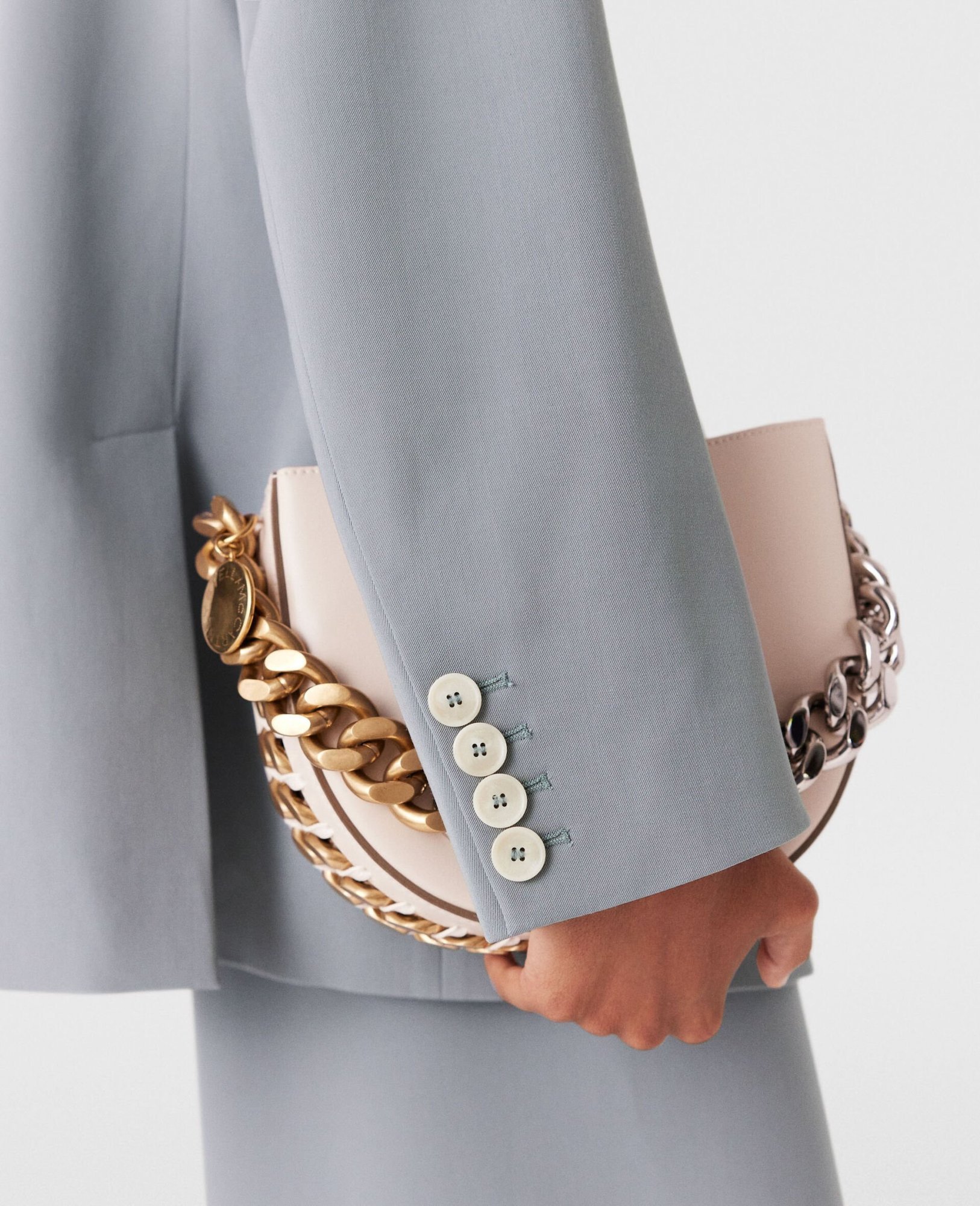 Stella Mccartney Oversized Double-breasted Blazer In Gray