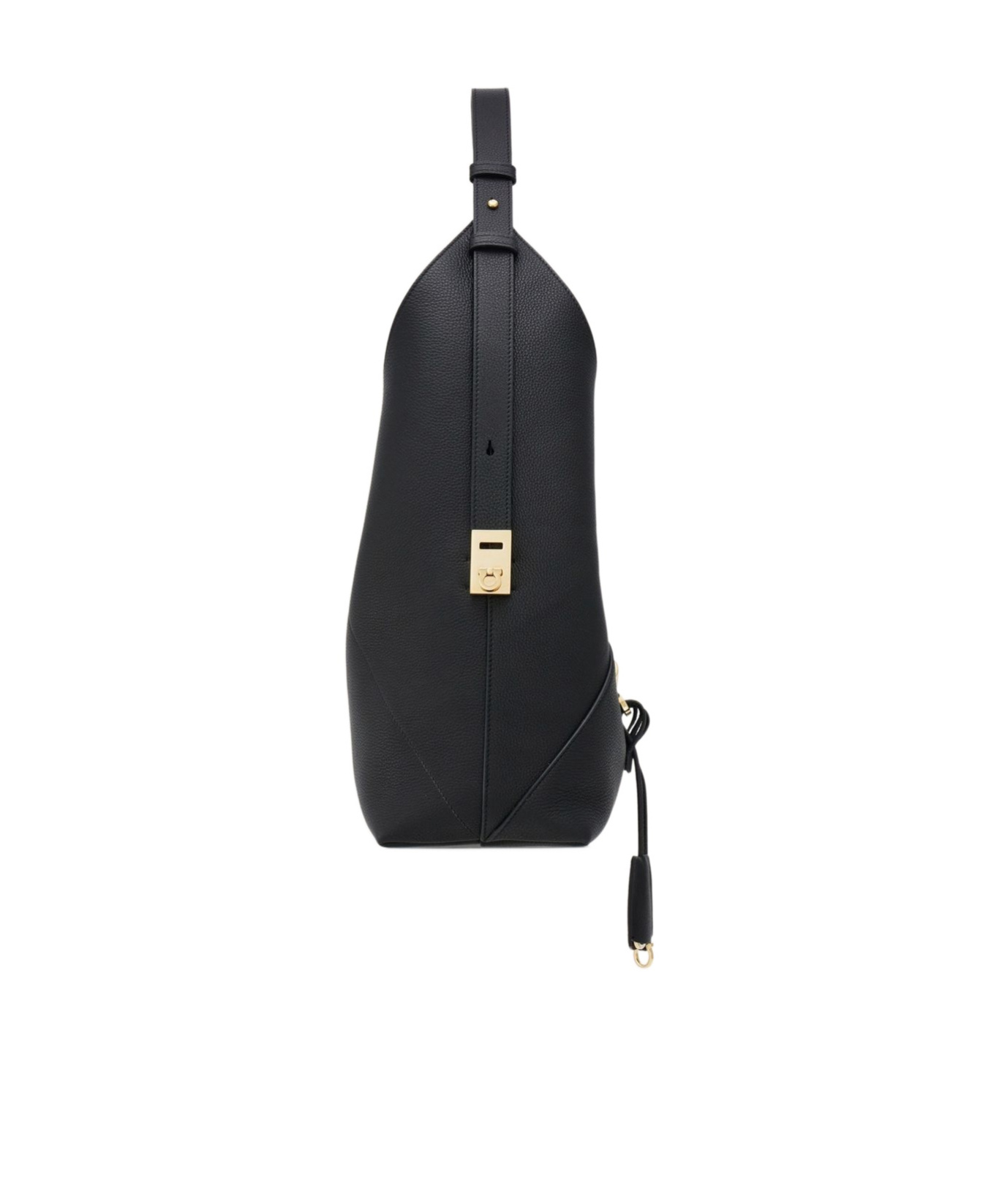 Ferragamo Hobo Medium Bag With Gancino Locker Shoulder Bags Black In Black