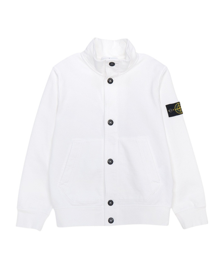 Stone Island Single Breasted Jacket In White