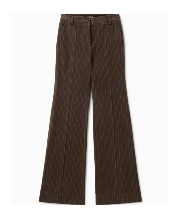 1989 Studio Flared Pinstripe Pattern Pants Striped In Brown