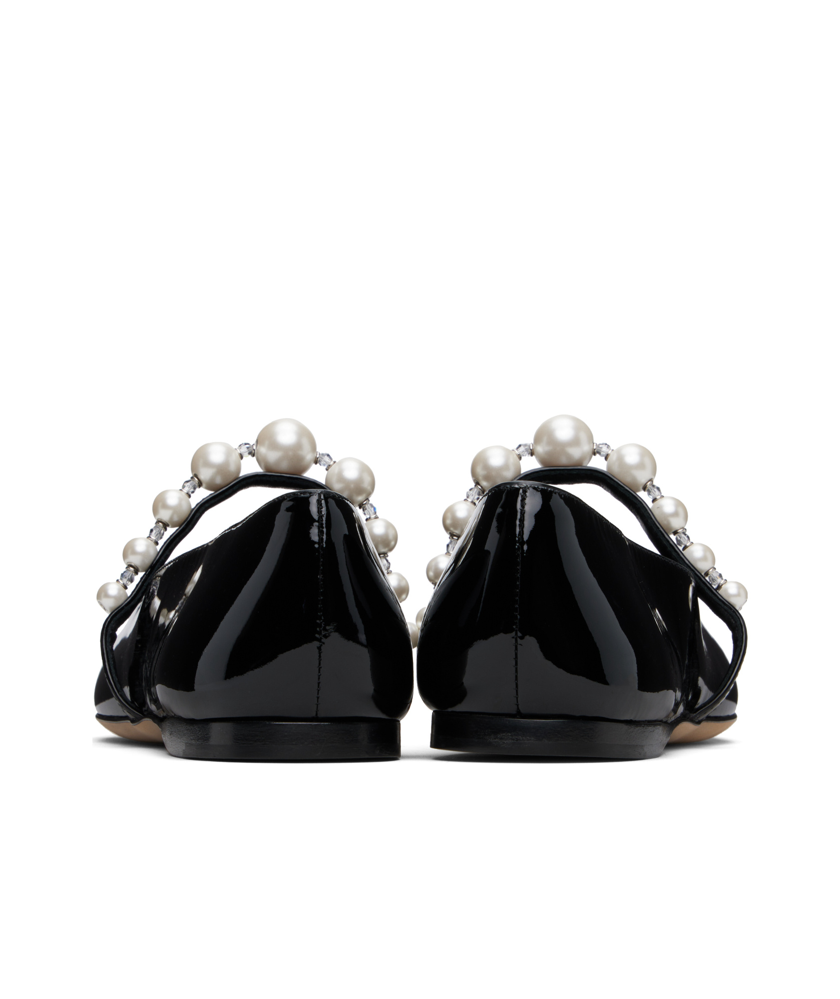 Jimmy Choo Pearl Square Toe Patent Ballerina Shoes