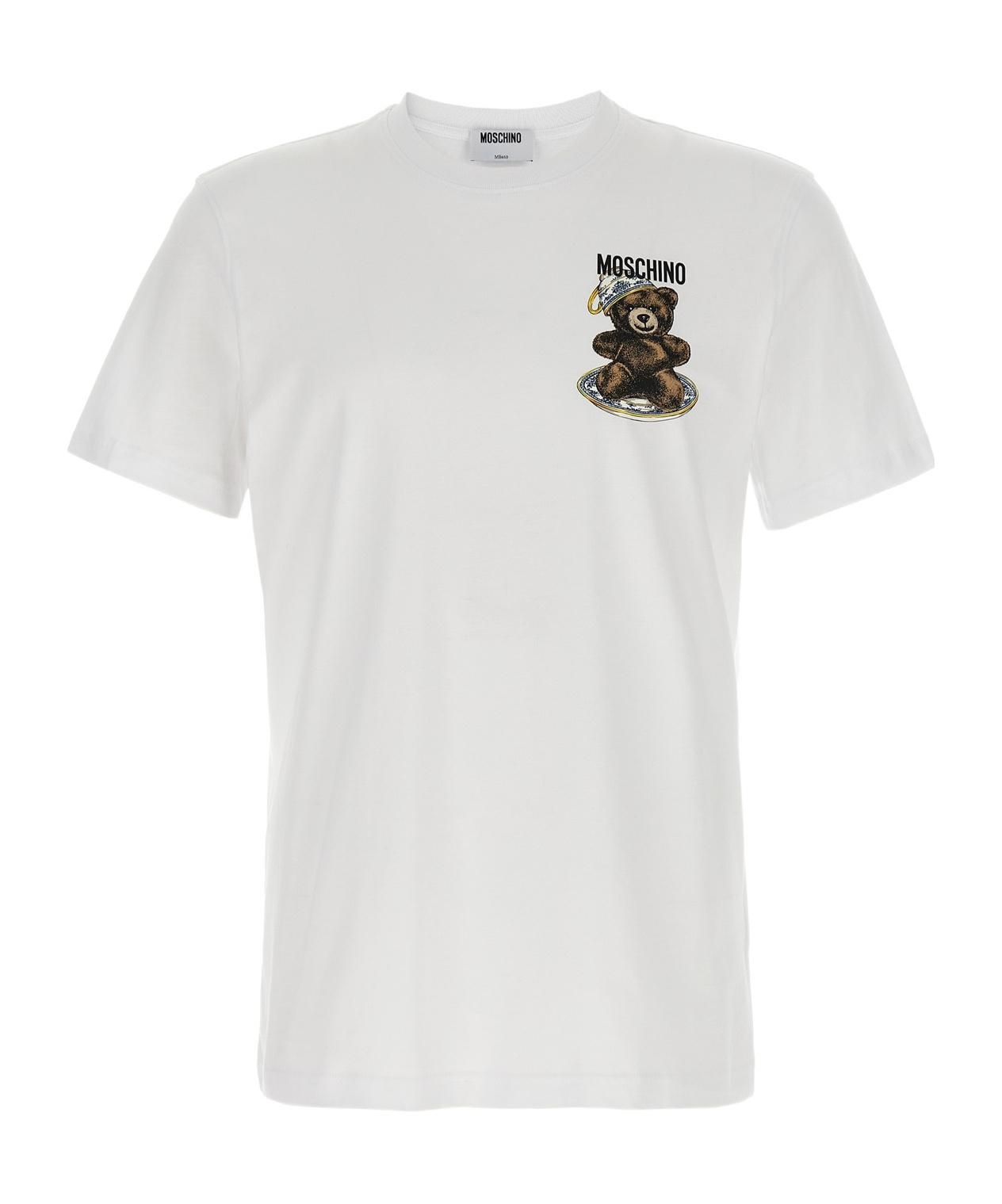 Moschino Teddy Logo Print Crewneck T-shirt In White