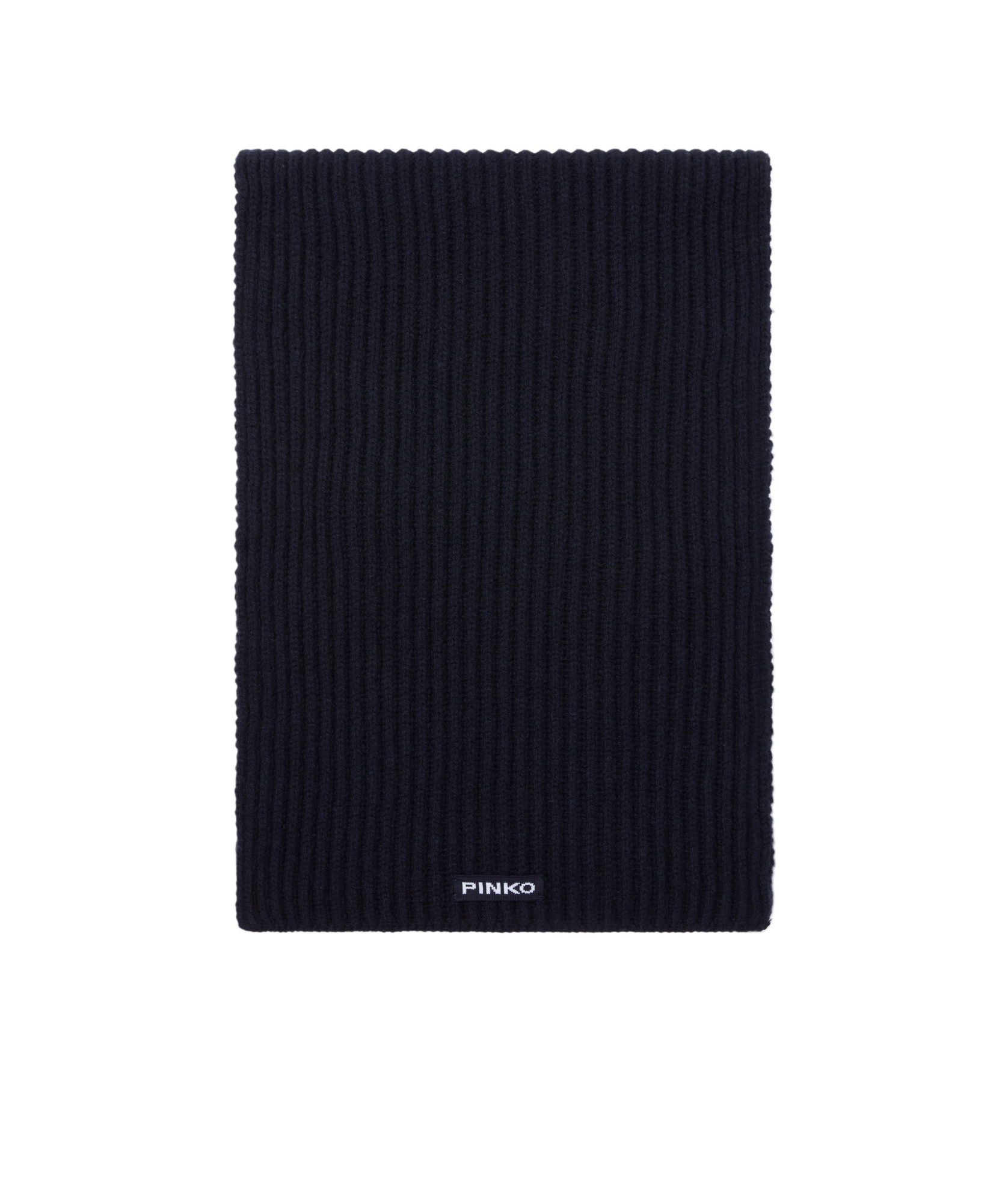 Pinko Ribbed Wool And Cashmere Scarf In Black