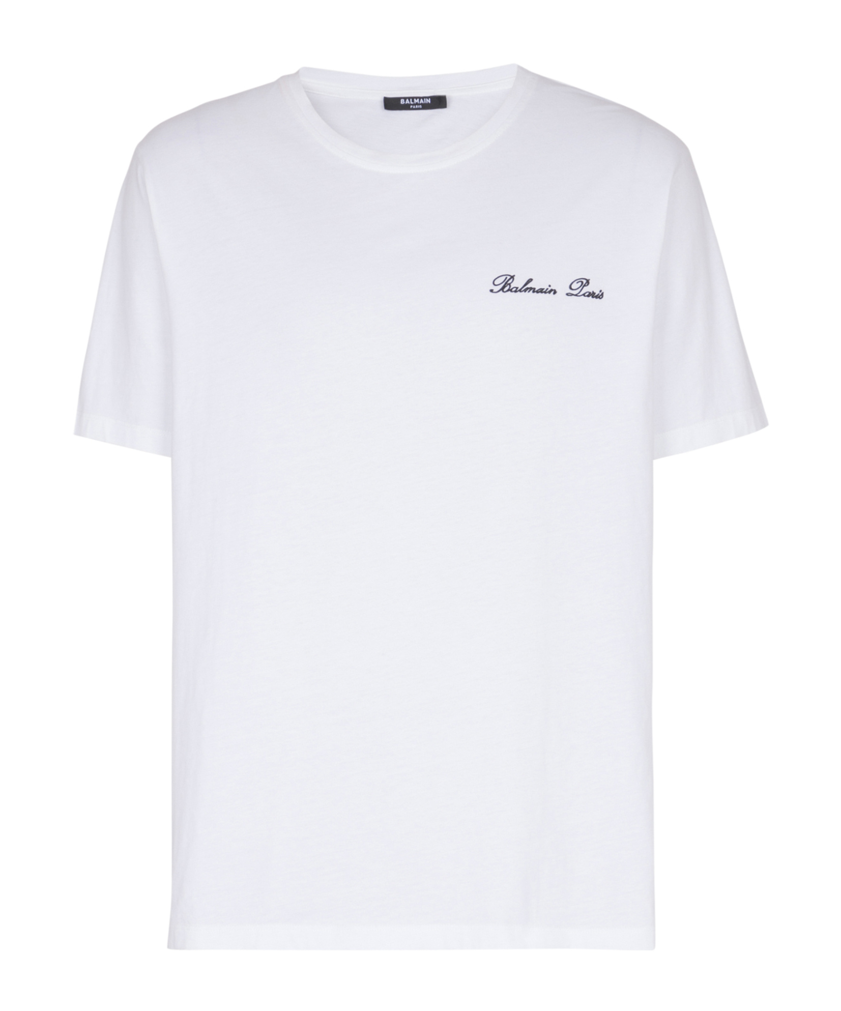 Shop Balmain Embroidered Signature T-shirt