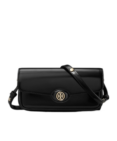 Tory Burch Robinson Spazzolato Cross Body Bag In Black