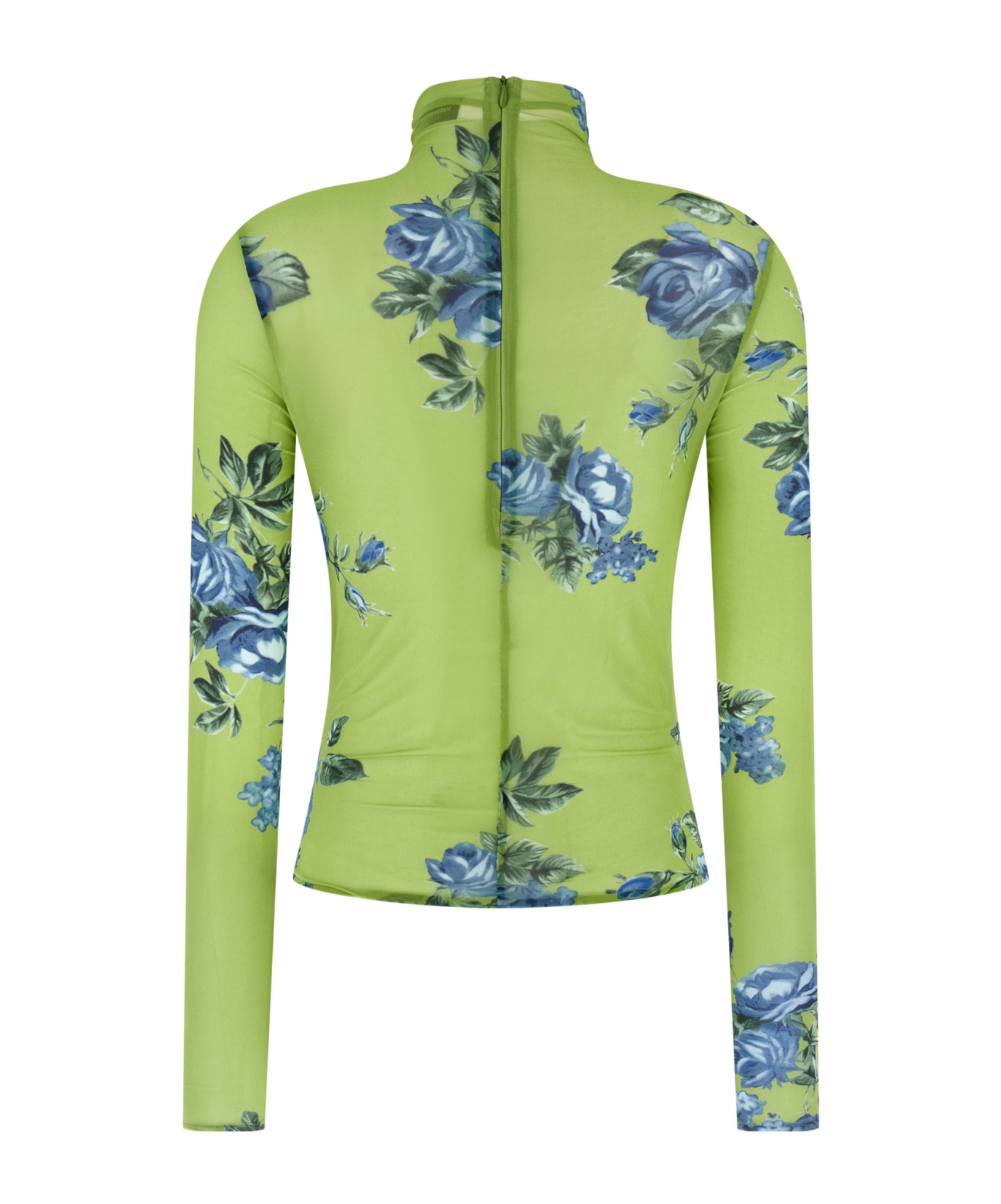Magda Butrym Embellished Floral High Neck Ruched Top In Green