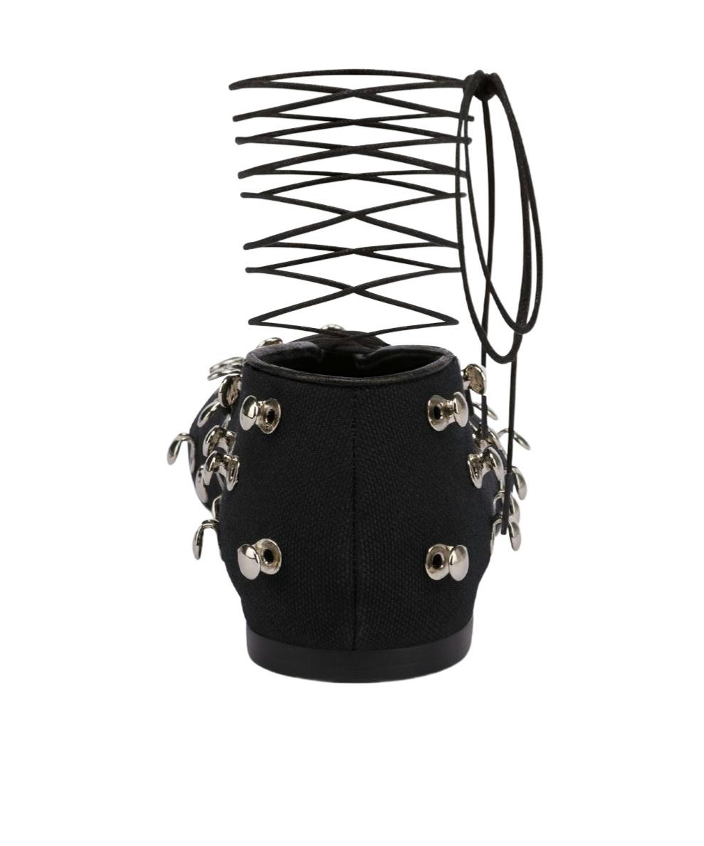 Moschino Eyelet-embellished Ballerina Shoes In Black