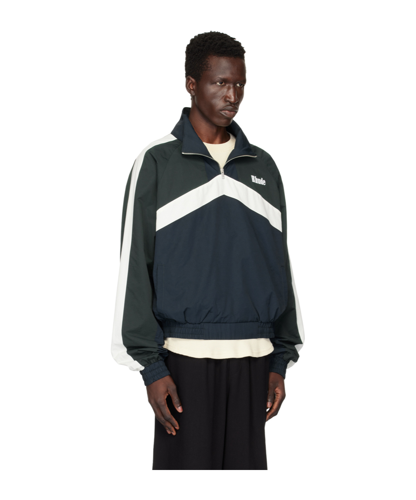Rhude High Collar Cuffs Hem In Black