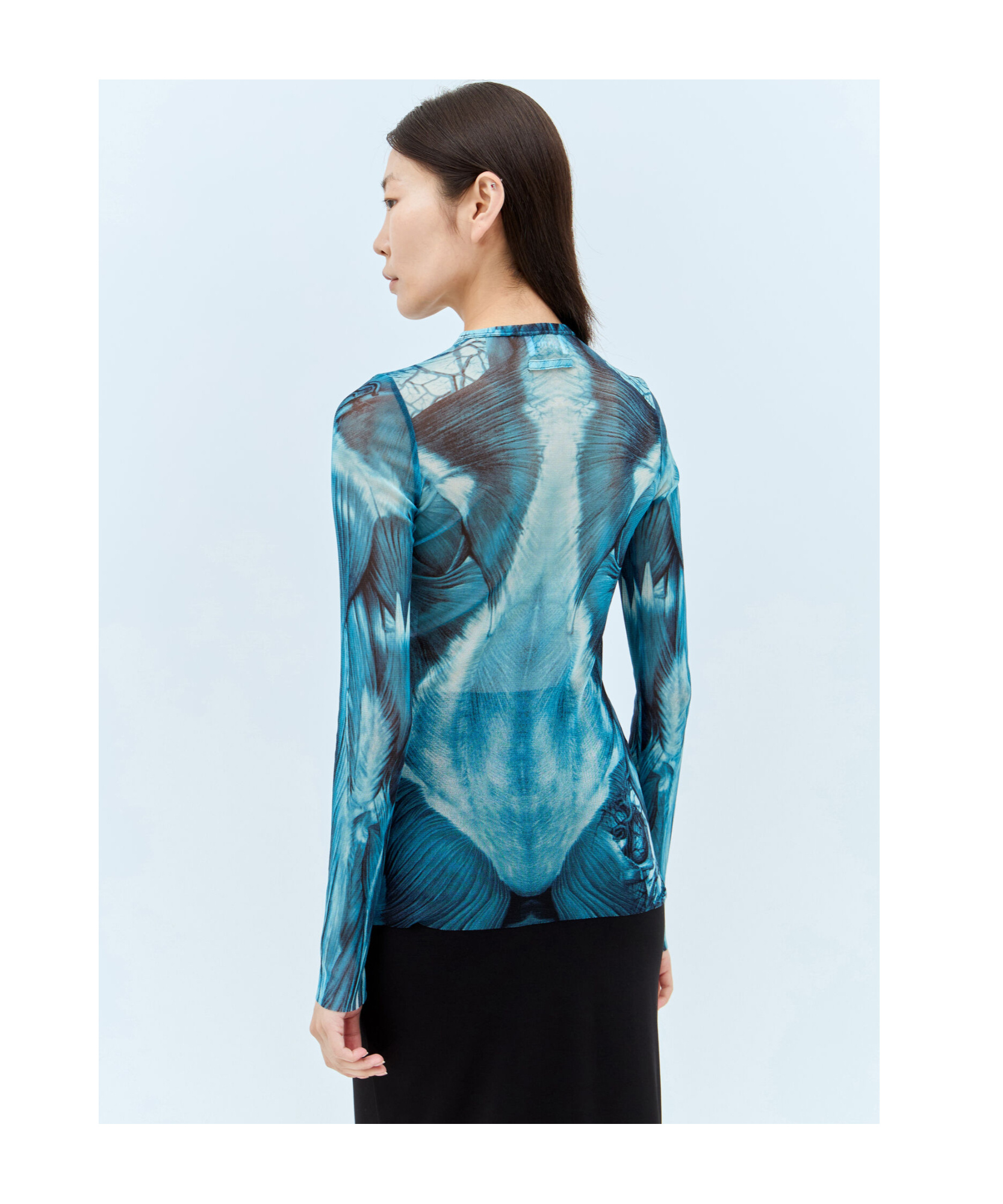 Shop Jean Paul Gaultier Écorché Top In Blue