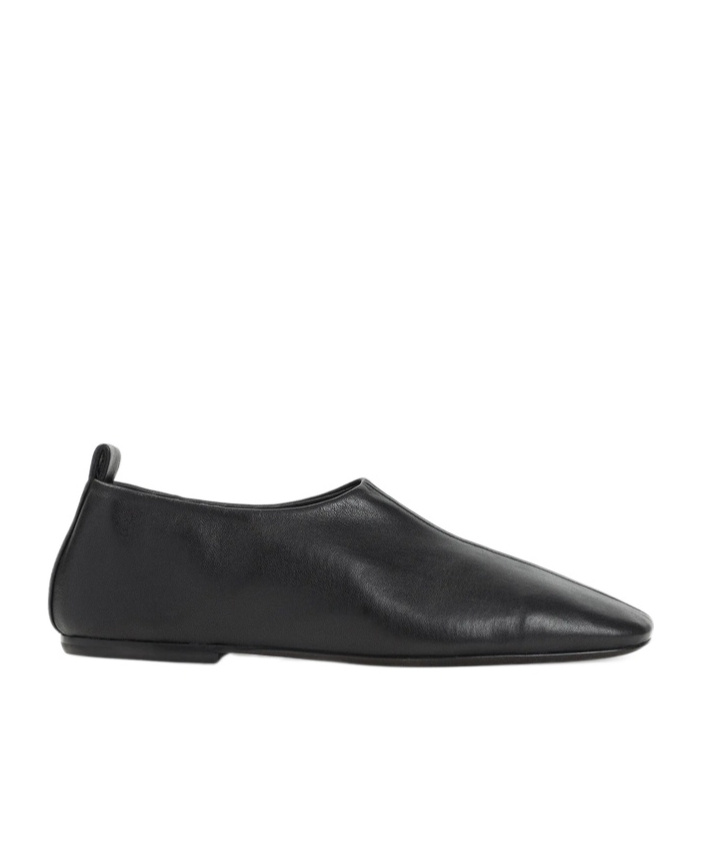 Dries Van Noten Soft Black Leather Loafers With Squared Toe In Black