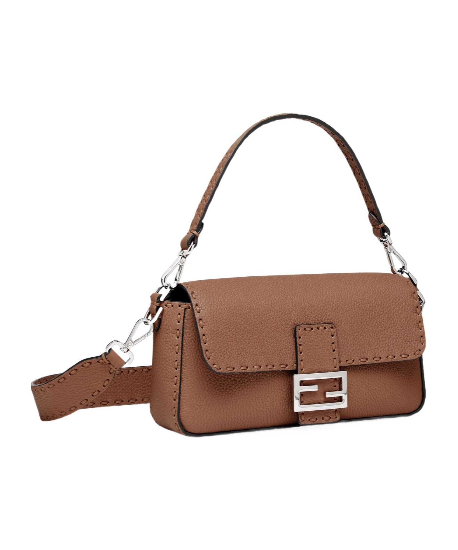 Fendi Brown Selleria Bag With 612 Hand-sewn Topstitches In Brown