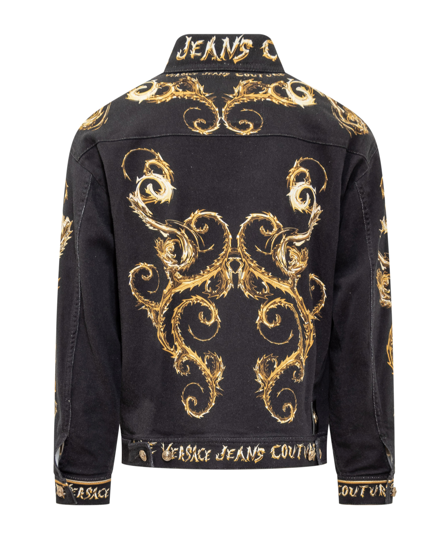 Versace Jeans Pattern Casual Jacket In Black