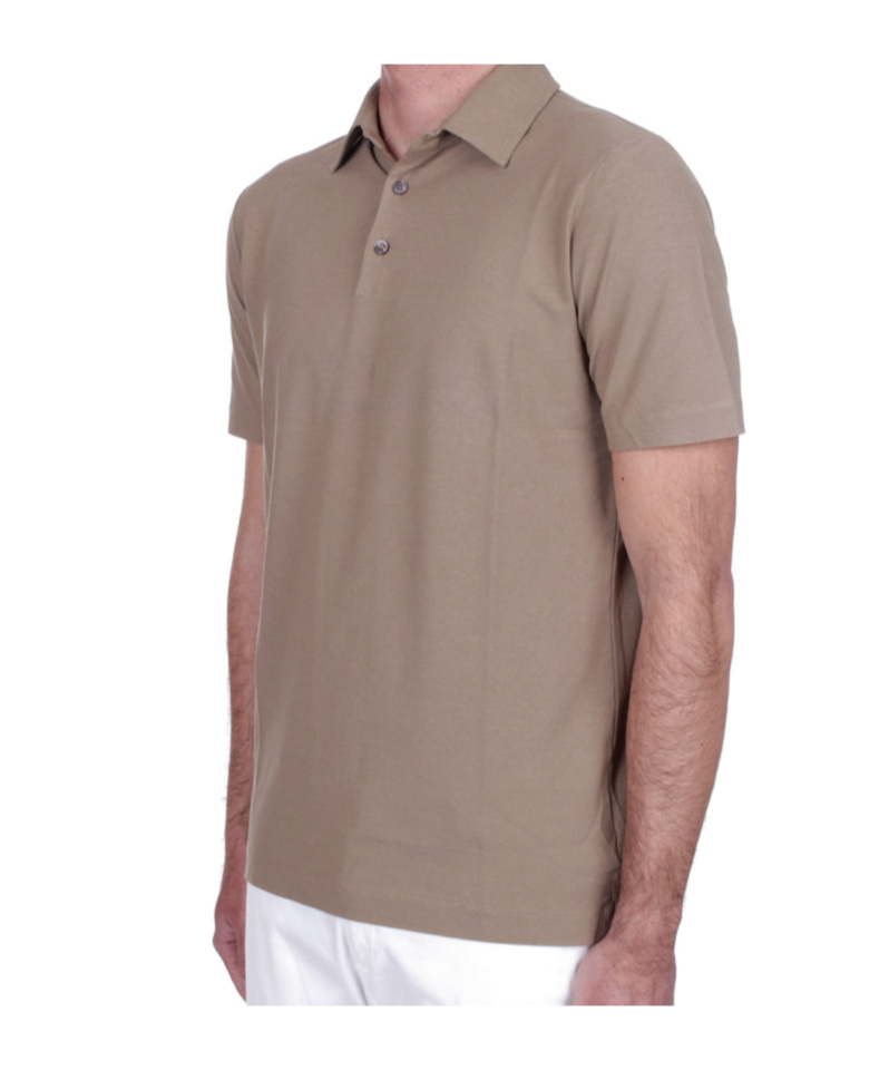 Zanone Short-sleeved Polo Shirt In Nude