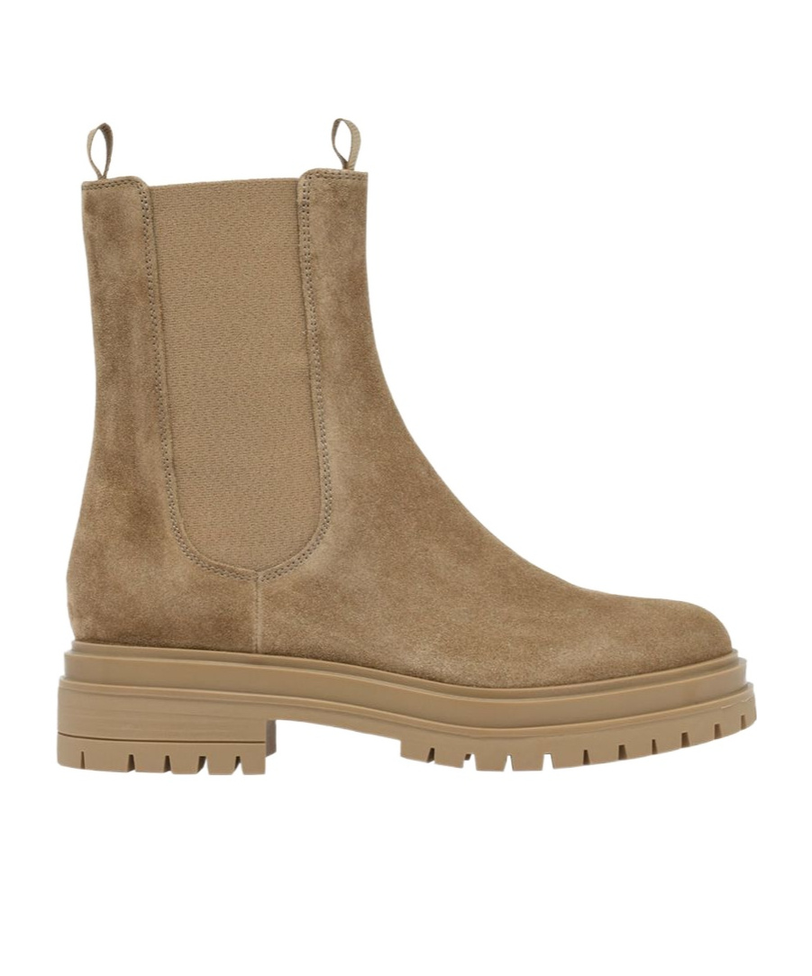 Gianvito Rossi Chelsea Suede Ankle Boots In Brown