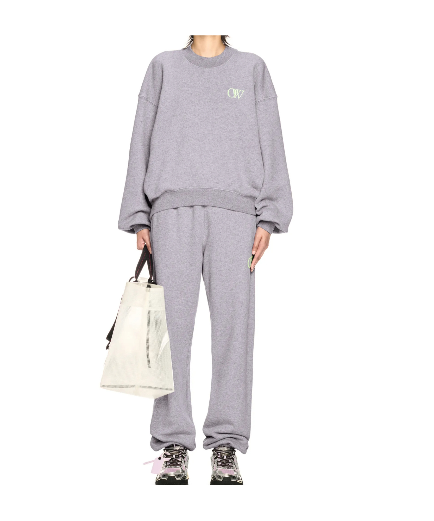 Off-white Logo-embroidered Sweatshirt In Gray
