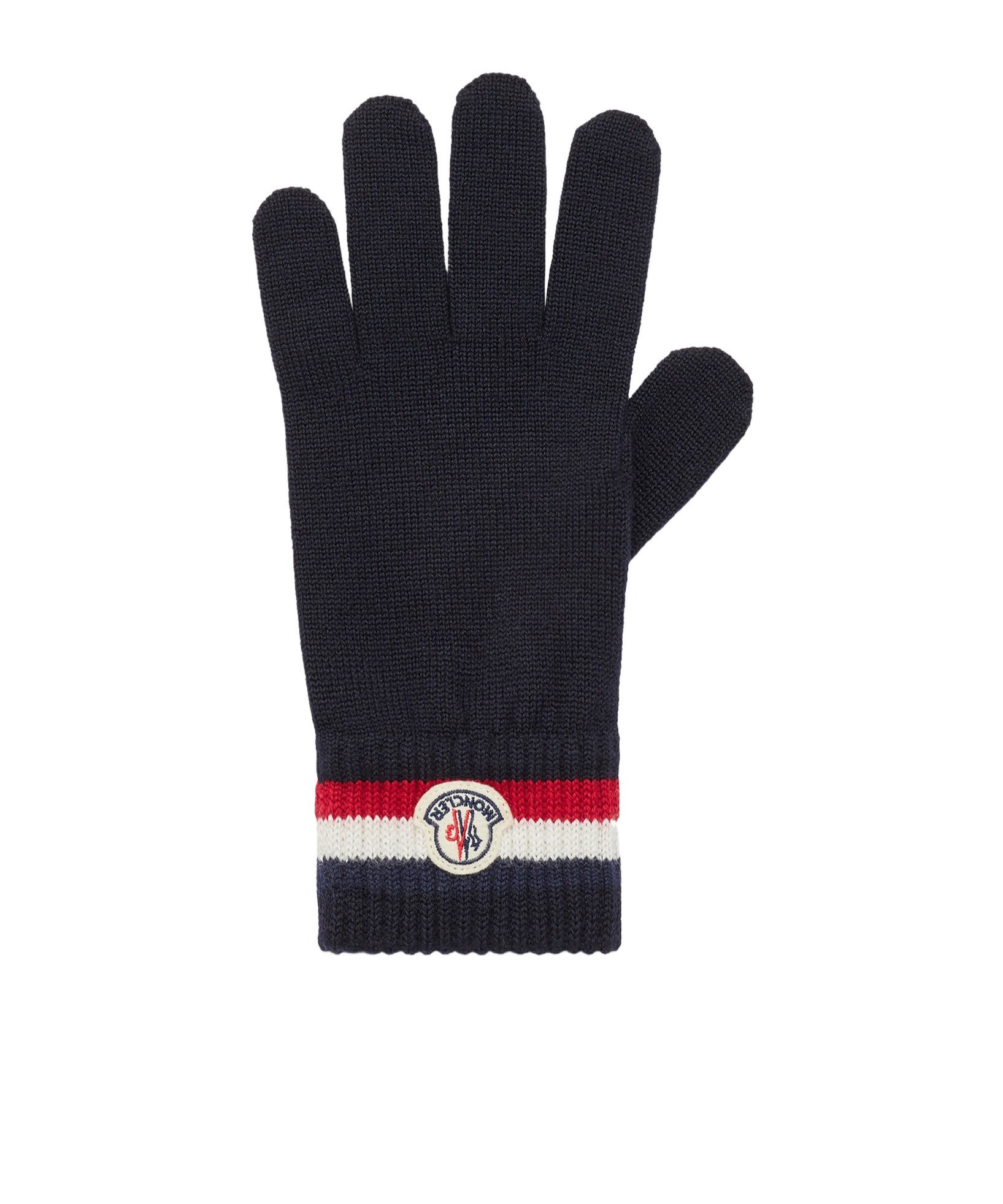 Moncler Gants En Laine Tricolore In Blue