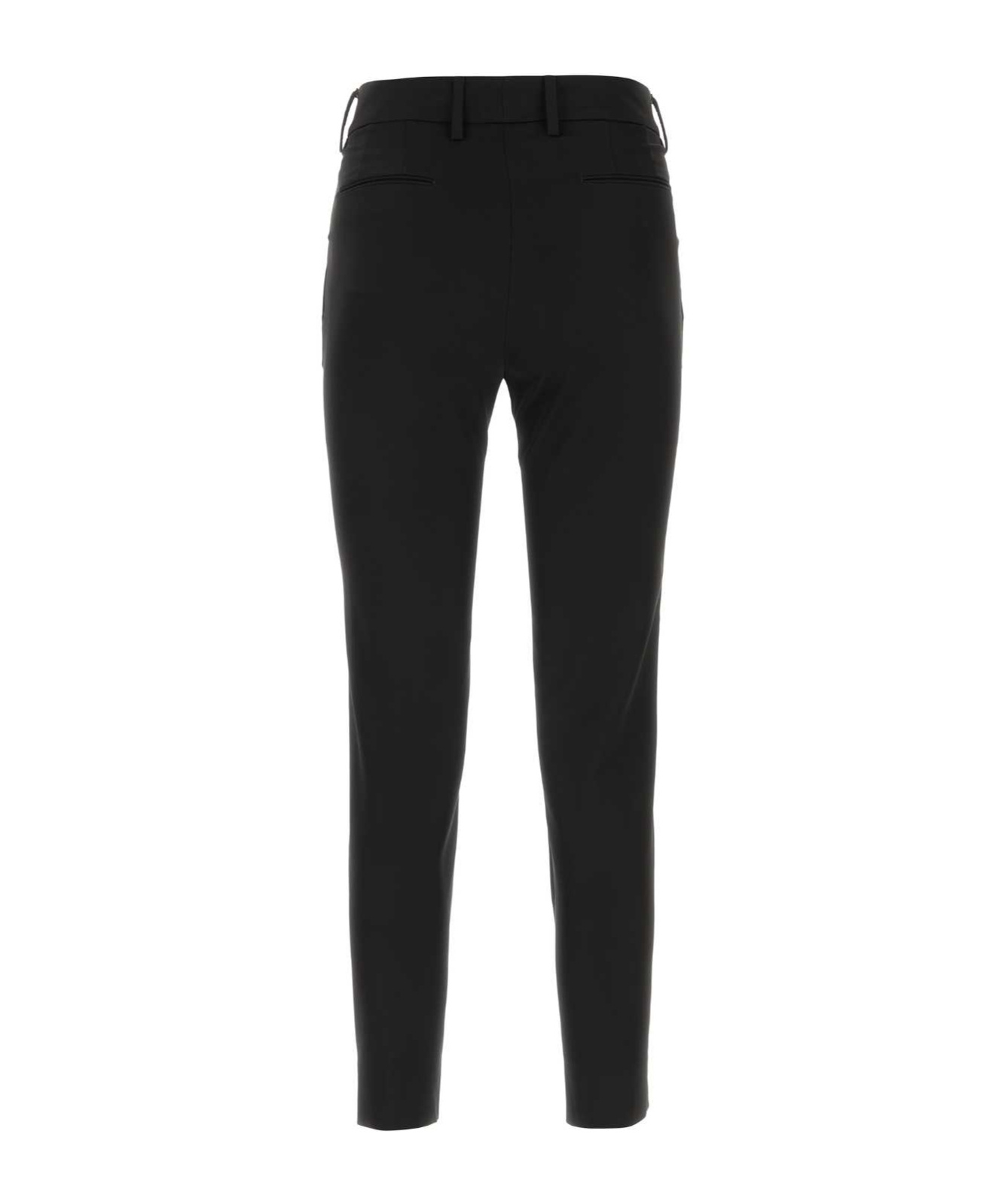 Pt Torino Black Stretch Cotton Blend Pant In Black