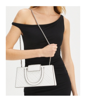Tory Burch Fleming Eastwest Shopper Handbag In White