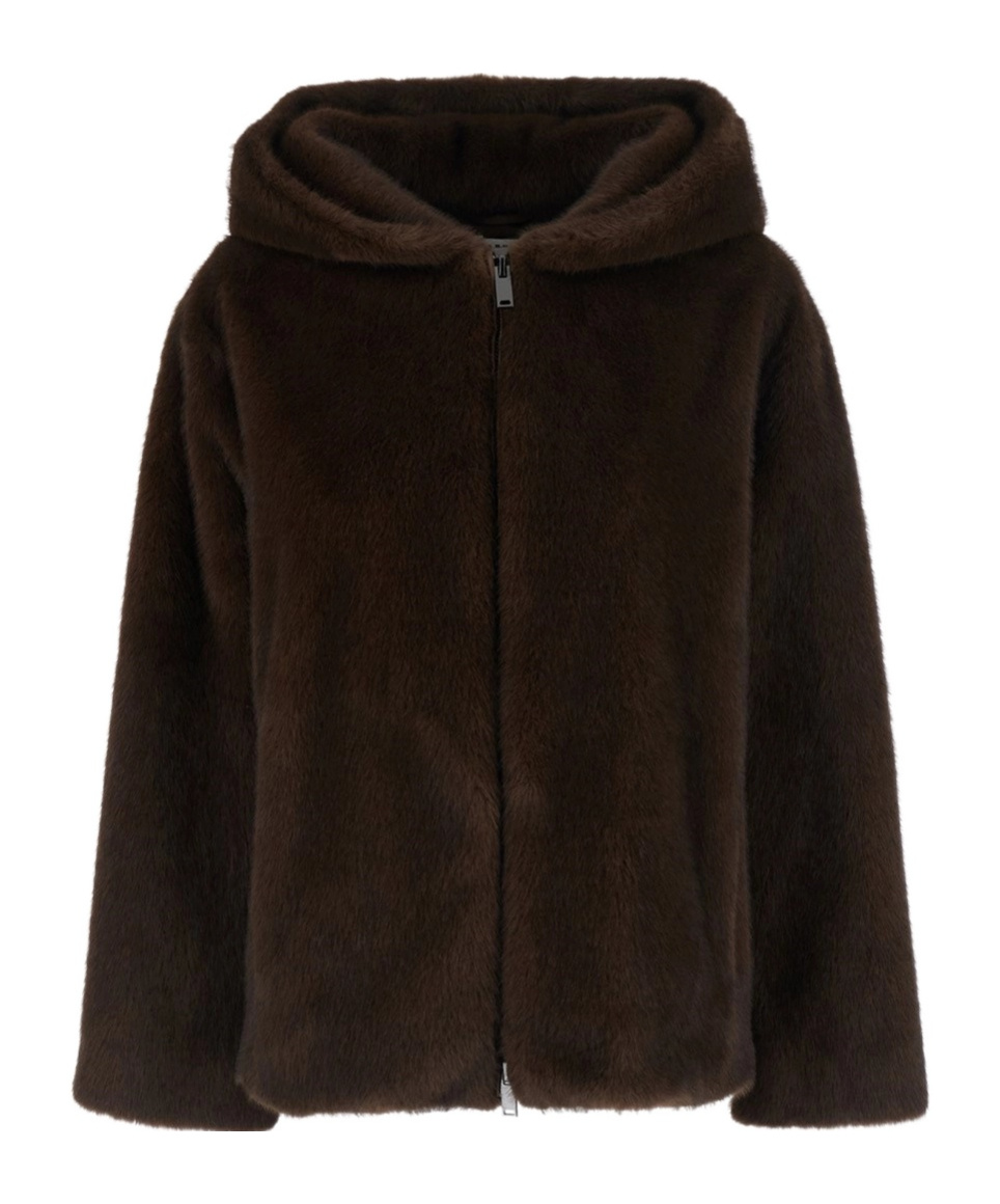 P.a.r.o.s.h Casual Hooded Jacket In Brown