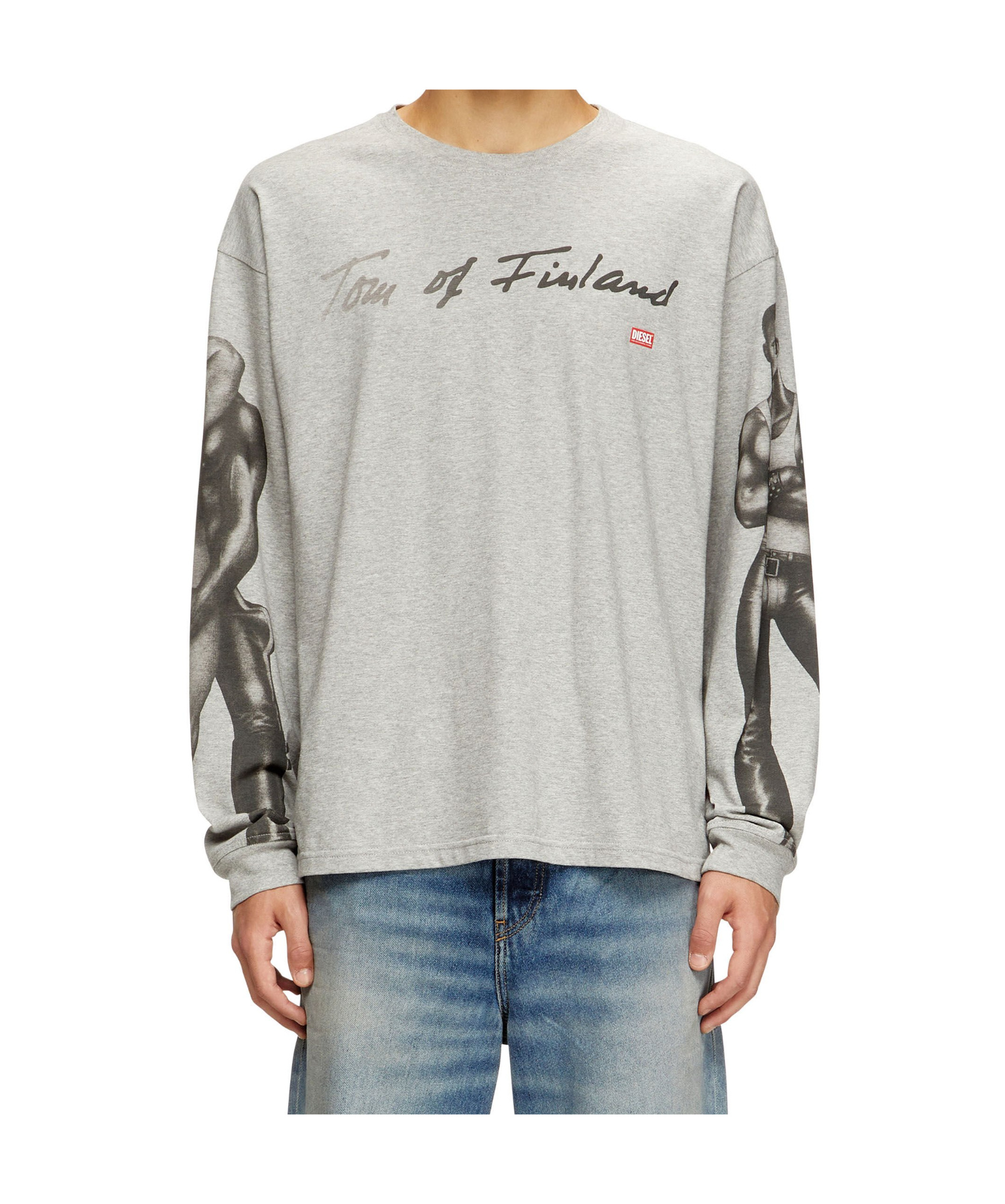 Diesel X Tom Of Finland Foundation Graphic-print T-shirt In Gray