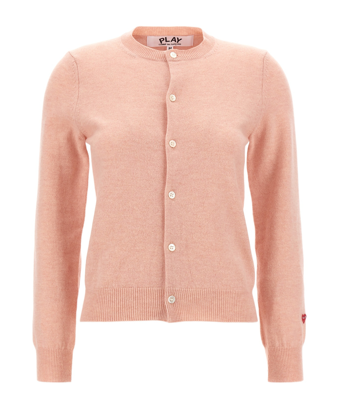 Comme Des Garçons Play Knitwear Cardigan Small Heart In Pink