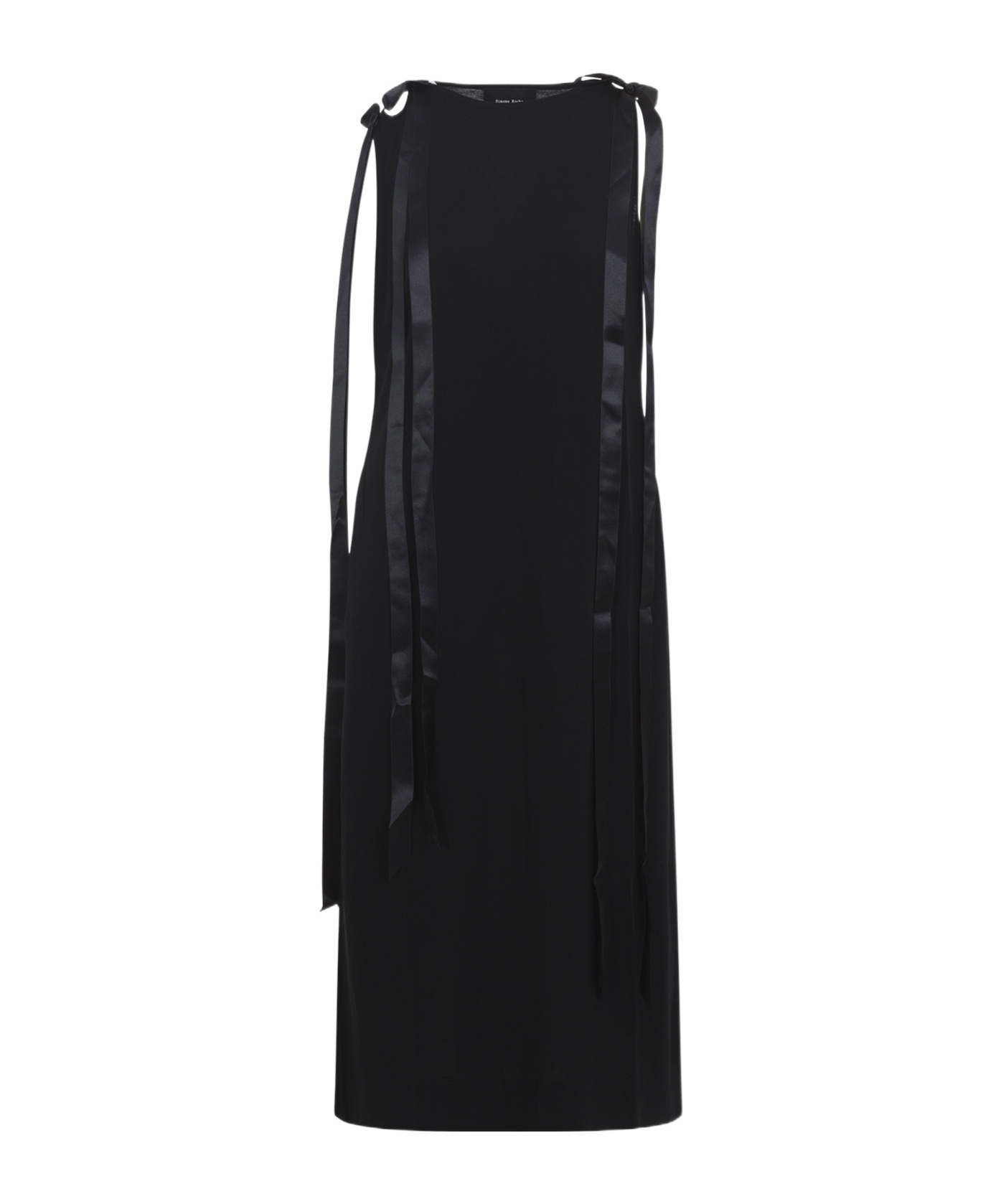 Simone Rocha Knee-length Dress With Bow Ribbon Detail In Black