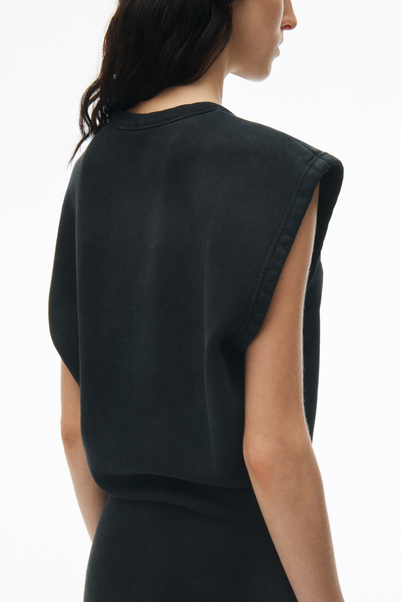 Shop Alexander Wang Cap-sleeves Ribbed-knit Minidress In Black