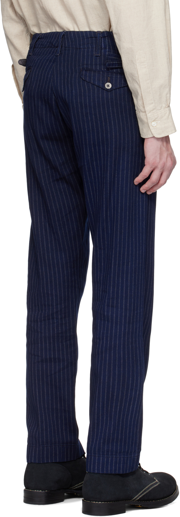 Rrl Printed Hamilton Trousers In Navy Blue