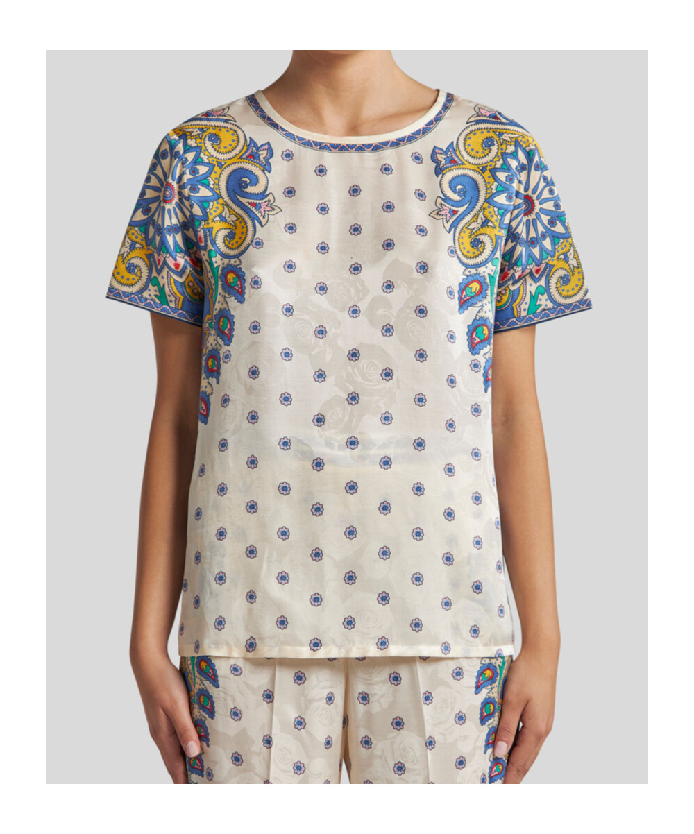 Etro All-over Print T-shirt In White