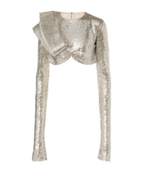 Maticevski Sequined Crop Top In Gold
