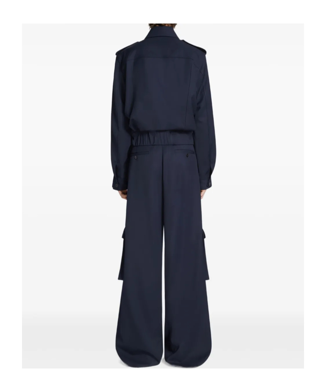 Dries Van Noten Navy-blue Wool Tris Pants In Navy