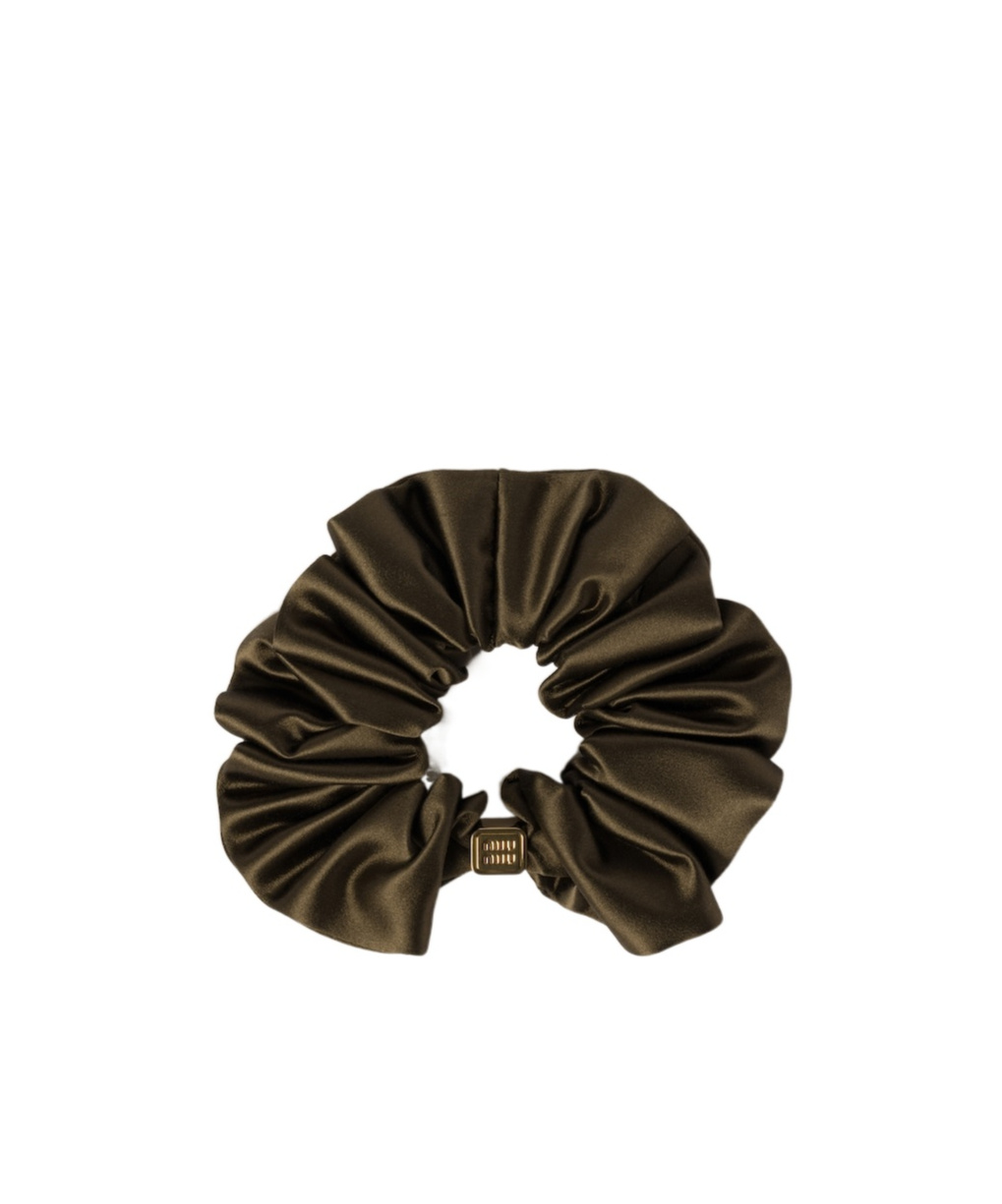 Miu Miu Satin Scrunchie In Black