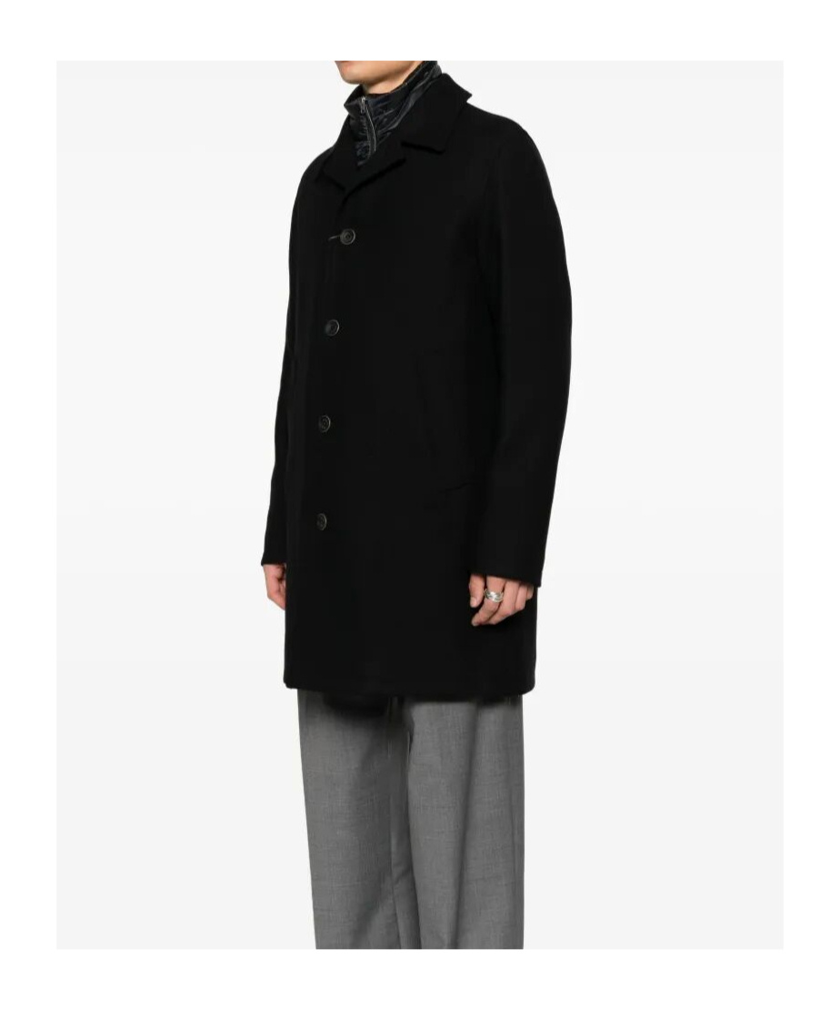 Herno Single-breasted Padded Coat In Black